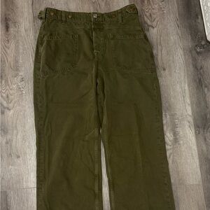 Free People Olive Green Women's Trousers